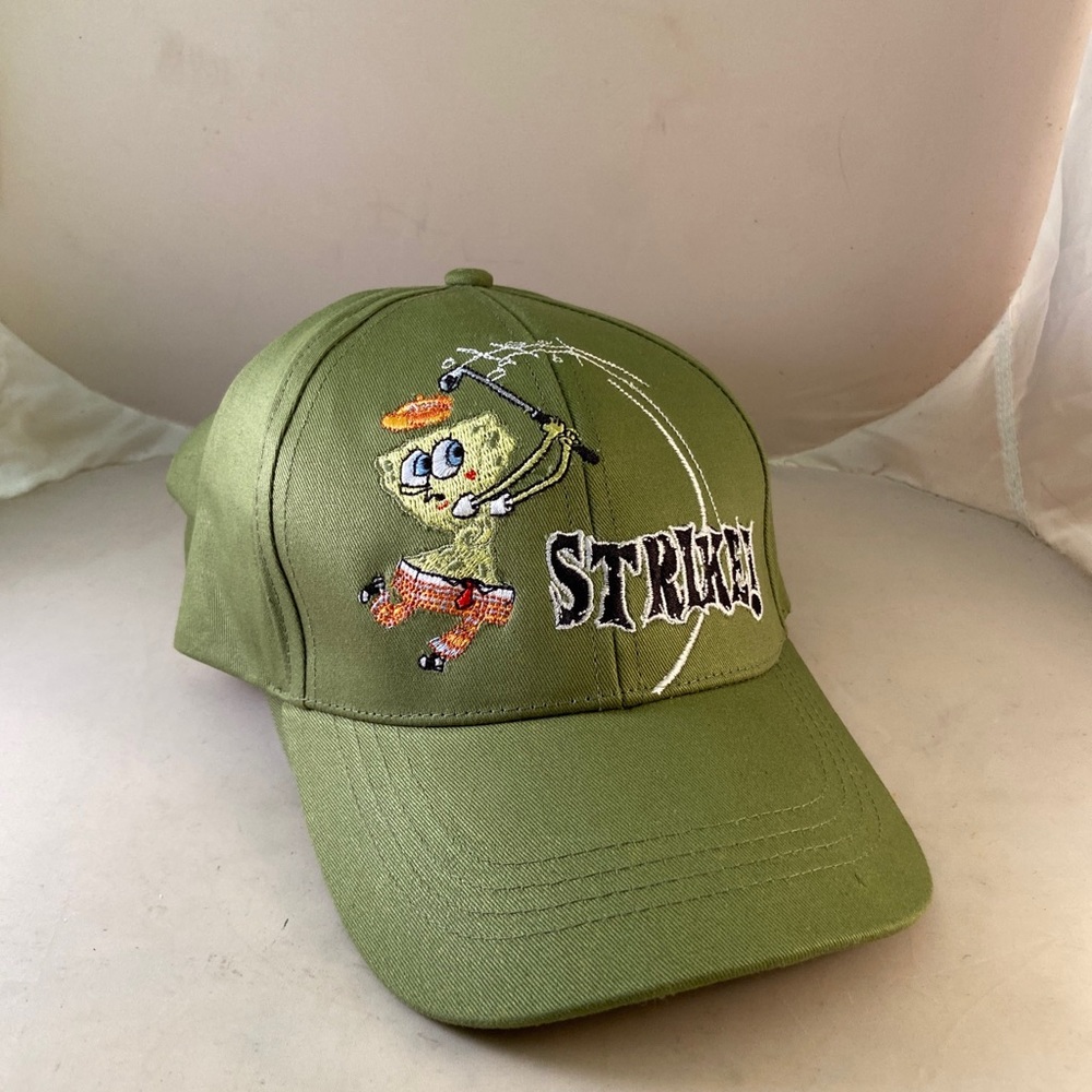 New old stock 2003 SpongeBob SquarePants hat Olive green Strike golf